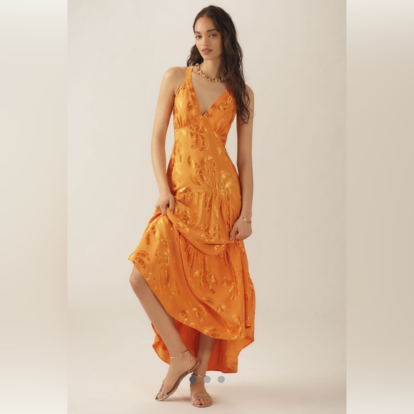 Farm Rio X Anthropologie V-Neck Tiered maxi dress - brand new with tag - Picture 3 of 7